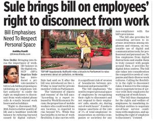 Sule brings bill on employees' right to disconnect from work