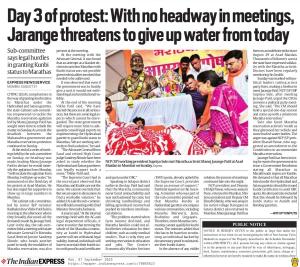 Day 3 of protest: With no headway in meetings, Jarange threatens to give up water from today