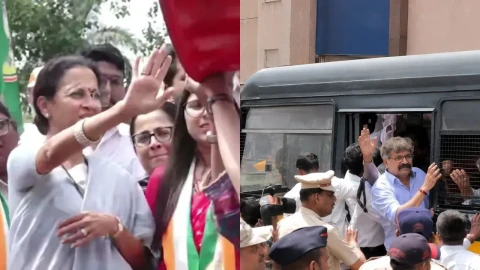 [Navarashtra]महागाईविरोधातील आंदोलन आक्रमक; सुप्रिया सुळे, जितेंद्र आव्हाड आणि रोहित पवार पोलिसांच्या ताब्यात