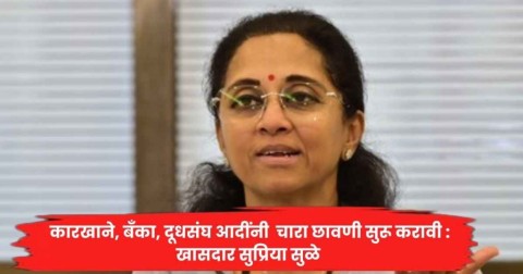 [Bakhar]कारखाने, बँका, दूधसंघ आदींनी चारा छावणी सुरू करावी : खासदार सुप्रिया सुळे