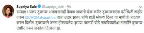राजा उदार झाला आणि हाती भोपळा दिला: सुप्रिया सुळे