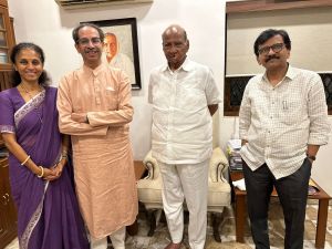 Uddhav Thackeray, Sharad Pawar and Sanjay Raut